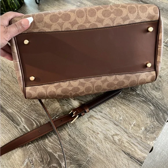 Coach Brown Satchel with Signature Monogram
